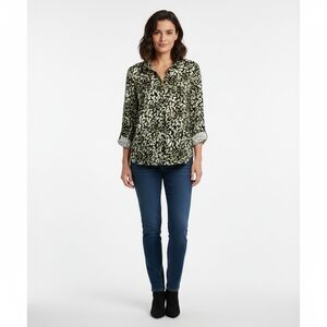 Rock & Republic Black and Yellow Patterned Top